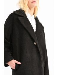 Abrigo de manga larga con cuello y solapa