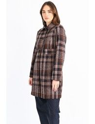 Plaid pattern coat