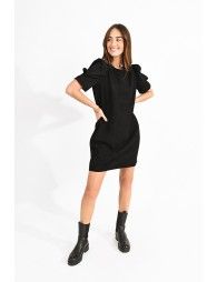 Mini velvet dress with puff sleeves