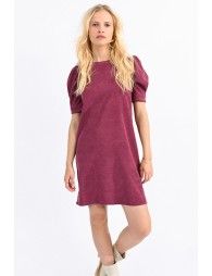 Mini velvet dress with puff sleeves