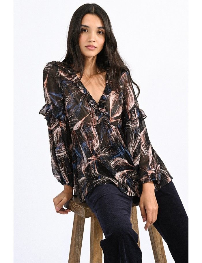 Abstract print blouse