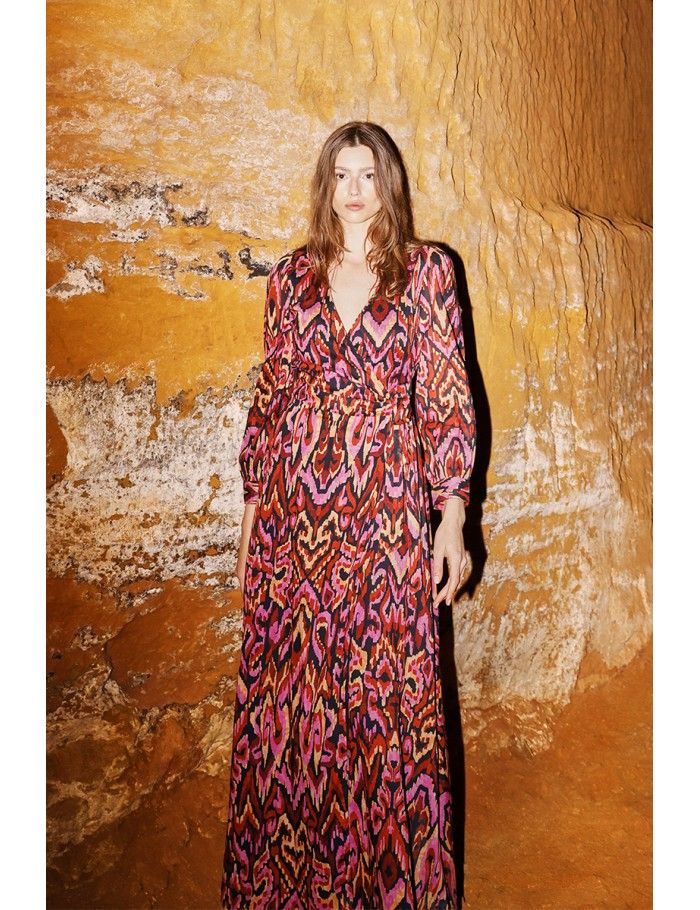 Printed wrap dress