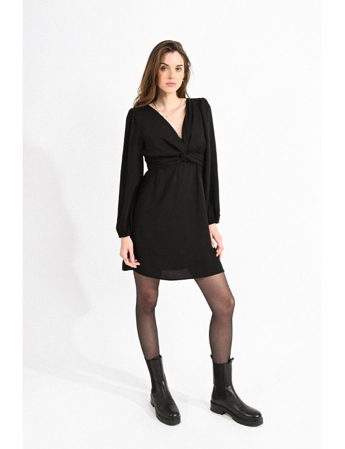 Mini dress with twisted bust