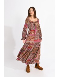 Fit and flare long dress