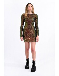 Sequin dress, bare back