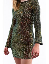 Sequin dress, bare back