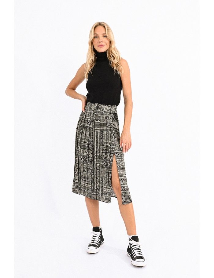 Midi printed skirt