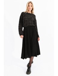 Metallic midi skirt