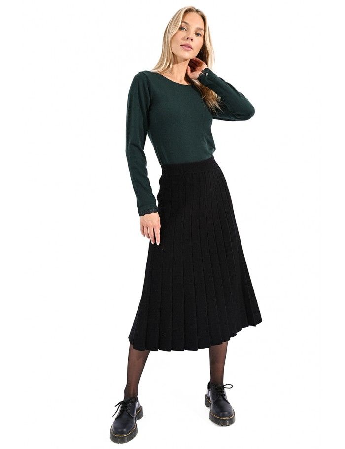 Black pleated discount midi skirt tall
