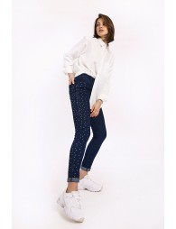 5-pocket pants with gold dots
