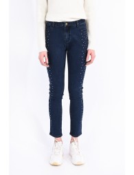 5-pocket pants with gold dots