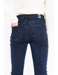 5-pocket pants with gold dots