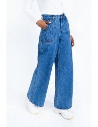 Wide leg denim pants