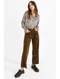 High waist velvet pants