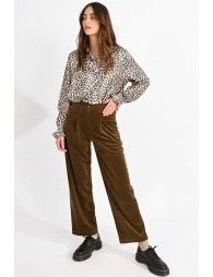 High waist velvet pants