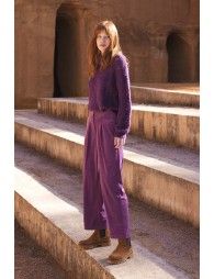High waist velvet pants