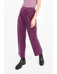 High waist velvet pants