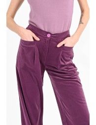 High waist velvet pants