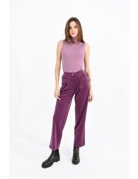 High waist velvet pants