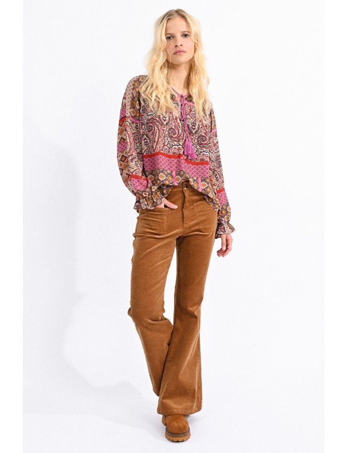 Flare leg velvet pants