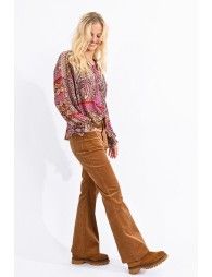 Flare leg velvet pants