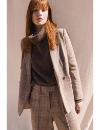 Double-breasted herringbone blazer