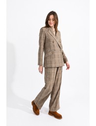 Double-breasted herringbone blazer