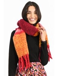 Fluffy plaid scarf