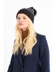 Fake fur pompom beanie