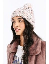 Mottled beanie with pompom