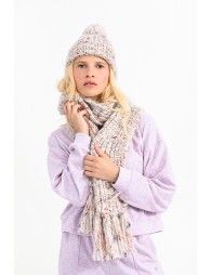 Mottled beanie with pompom