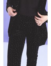 Velvet leggings with polka dots