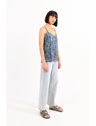 V-neck camisole in sequin