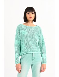 Loose-fitting openwork sweater