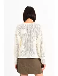 Loose-fitting openwork sweater