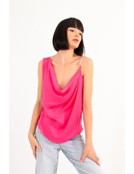 Asymmetrical satined top