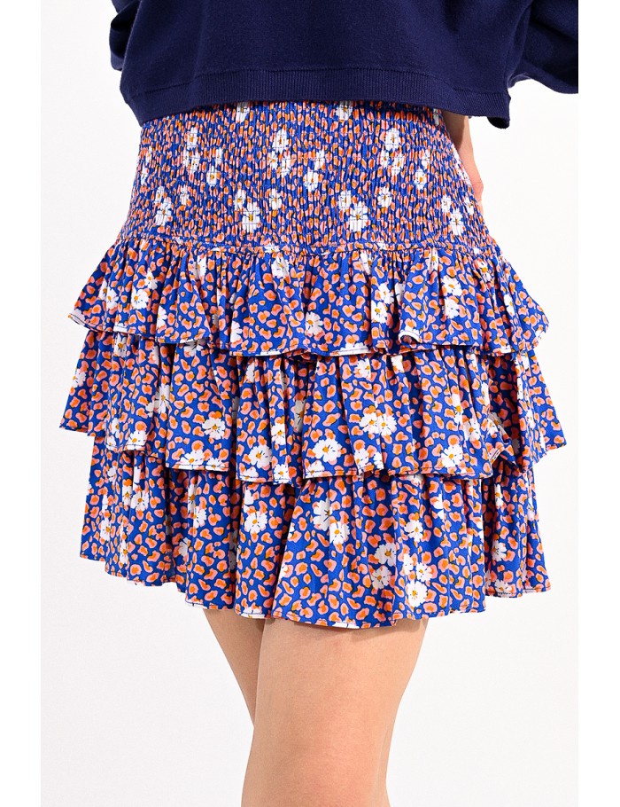 High-waisted ruffled skirt