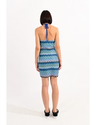 Zigzag fishnet short dress