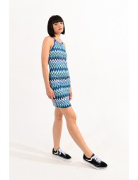 Zigzag fishnet short dress