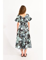 Midi dress in palm tree print