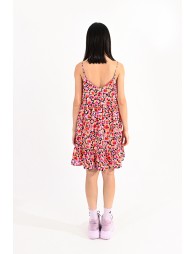 Ruffled floral mini dress