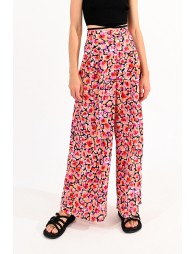 Pantalon large à motif floral