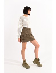 Cargo pocket mini skirt