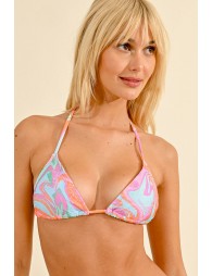 Top de bikini de triangulo, multicolor 