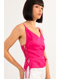 Camisole with sliding side ties