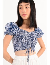 Smocked cropped top