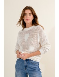 Openwork cotton sweater