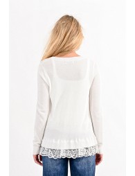 Cardigan with lace band
