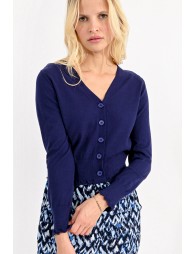 Cropped cardigan with scalloped edges