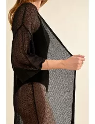 Mid-length fine knit cardigan